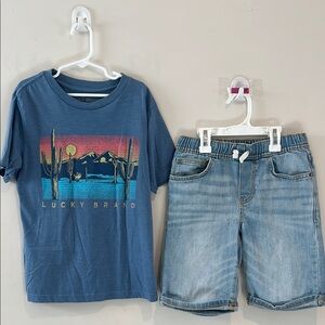 Lucky Brand Desert Scene Tee And Cat Jack Denim Shorts
